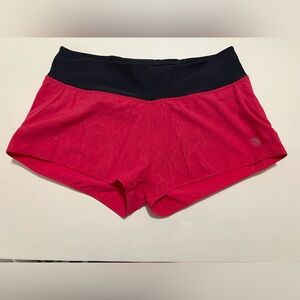 MPG Sport Pink Textured Athletic Shorts Women's Size L Zip Pocket